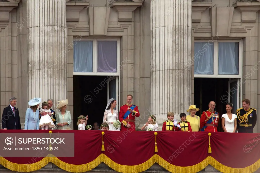 Appearance on the balcony of Buckingham Palace, Marriage of Prince William to Kate Middleton, London, England, United Kingdom, Europe