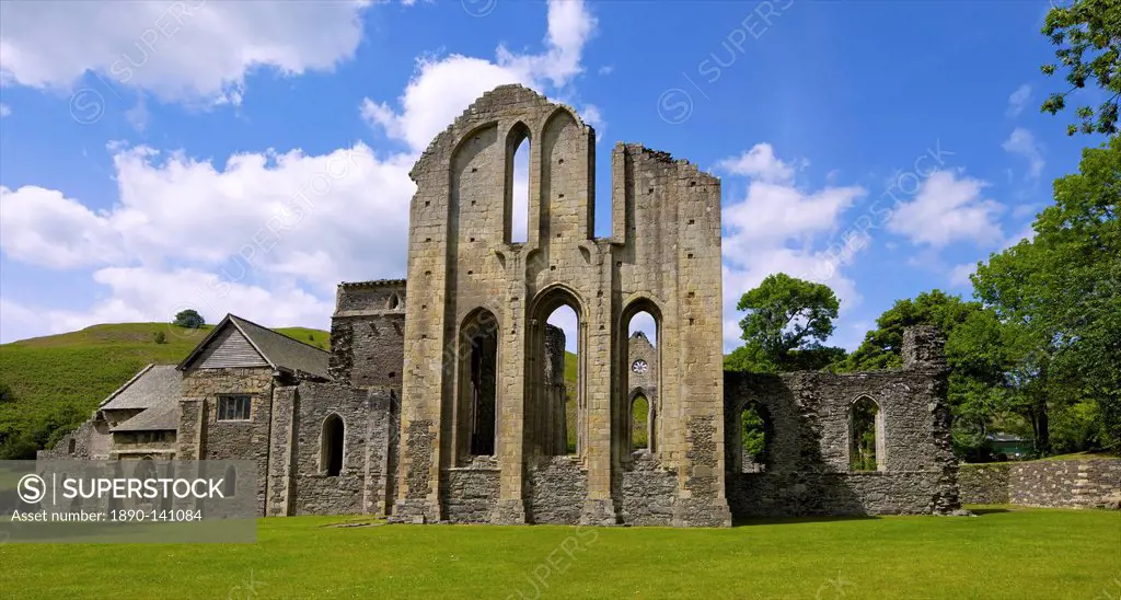 Valle Crucis, ruined Cistercian abbey, in Llantysilio, near Llangollen, Denbighshire, Wales, United Kingdom, Europe