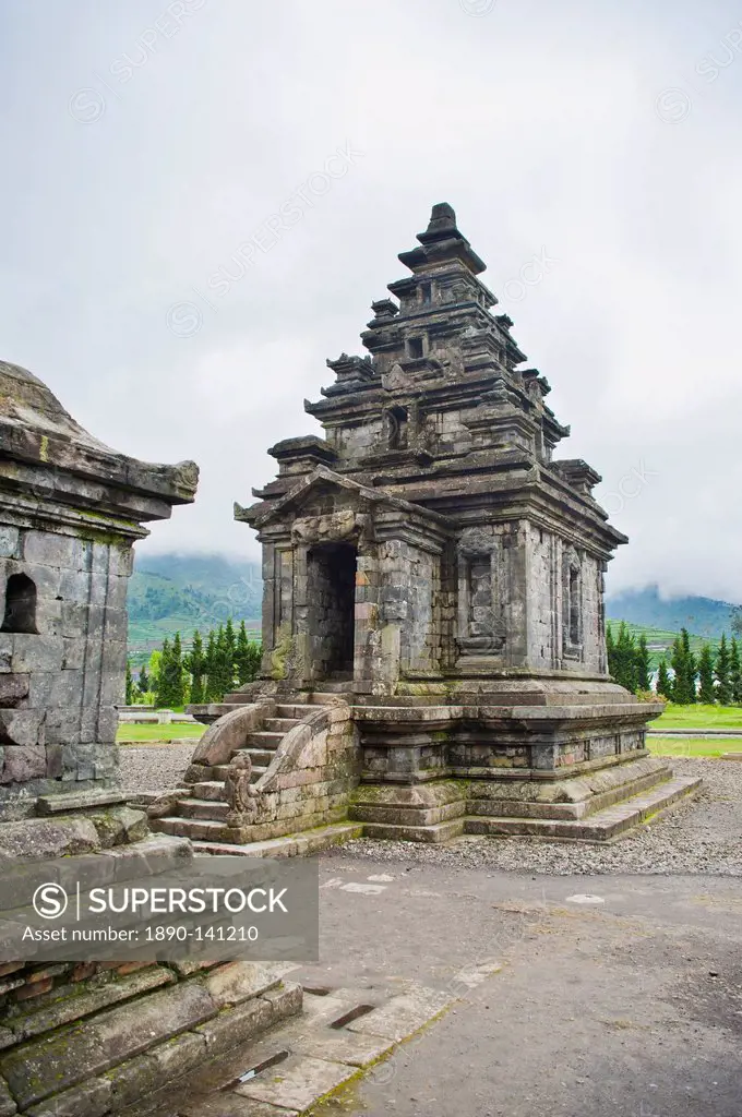 Temple at Candi Arjuna Hindu Temple Complex, Dieng Plateau, Central Java, Indonesia, Southeast Asia, Asia