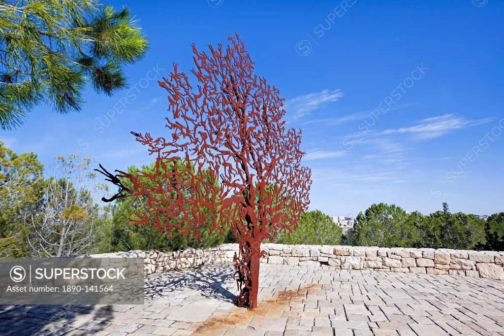 Yad Vashem Holocaust Memorial, Partisans Panorama memorial tree, Mount Herzl, Jerusalem, Israel, Middle East