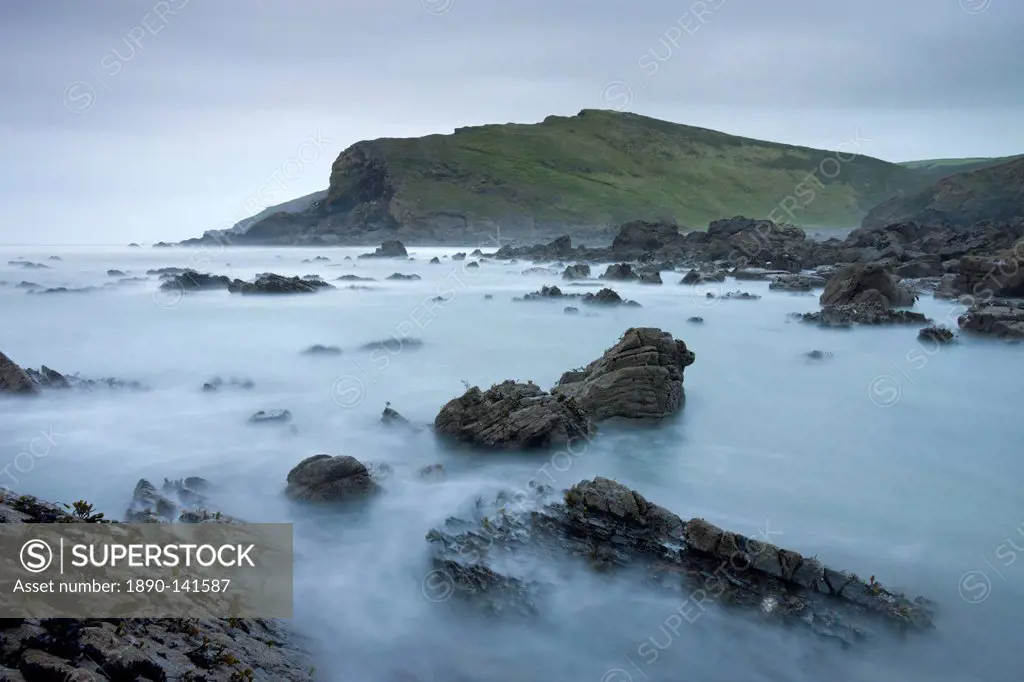 Rocky shores of Duckpool in North Cornwall, England, United Kingdom, Europe