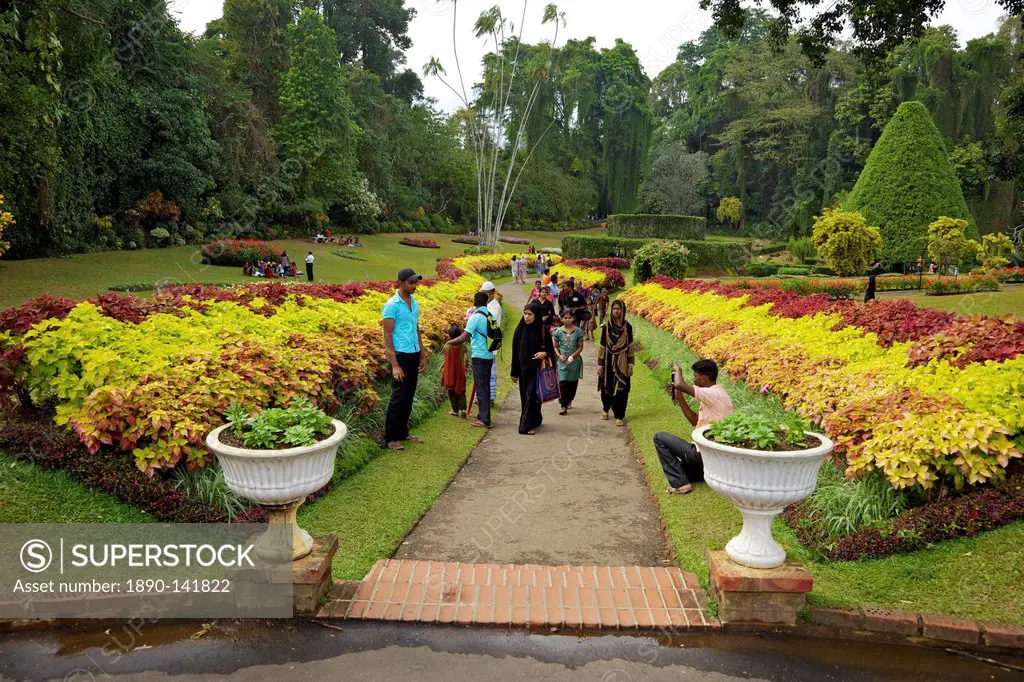 Visitors in the Royal Botanical Garden, Peradeniya, Kandy, Sri Lanka, Asia