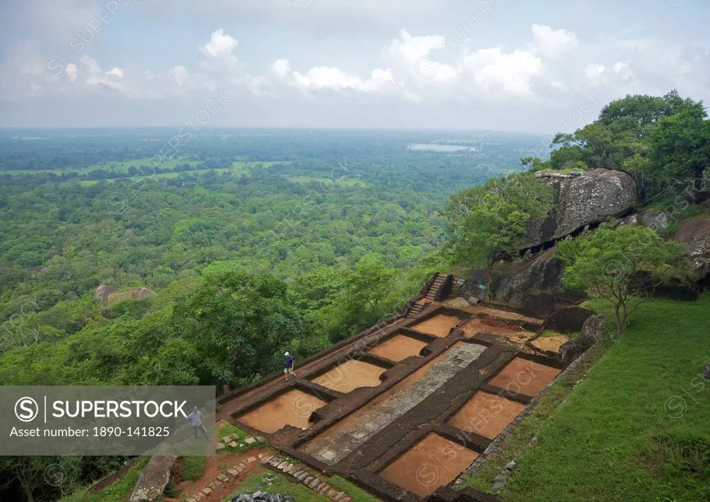 View from summit of Sigiriya Lion Rock Fortress, 5th century AD, UNESCO World Heritage Site, Sigiriya, Sri Lanka, Asia