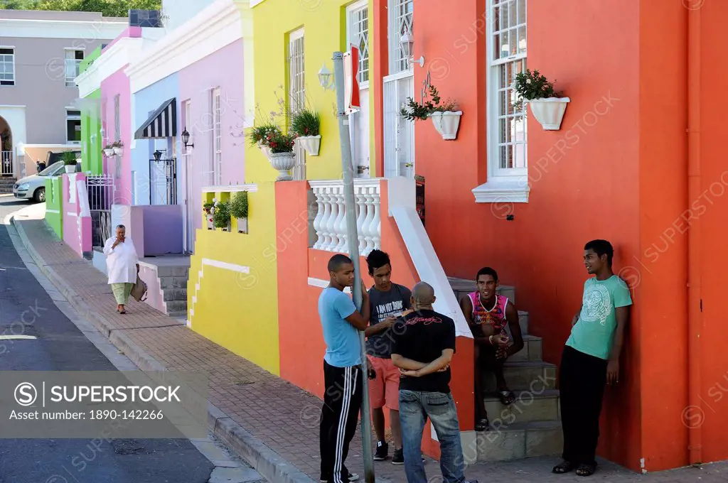 Colourful houses, Bo_Cape area, Malay inhabitants, Cape Town, South Africa, Africa