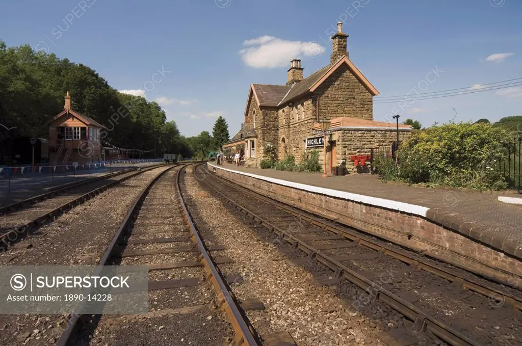 Railway tracks, Highley station, Severn Valley Heritage Preserved Steam Railway, Shropshire, England, United Kingdom, Europe