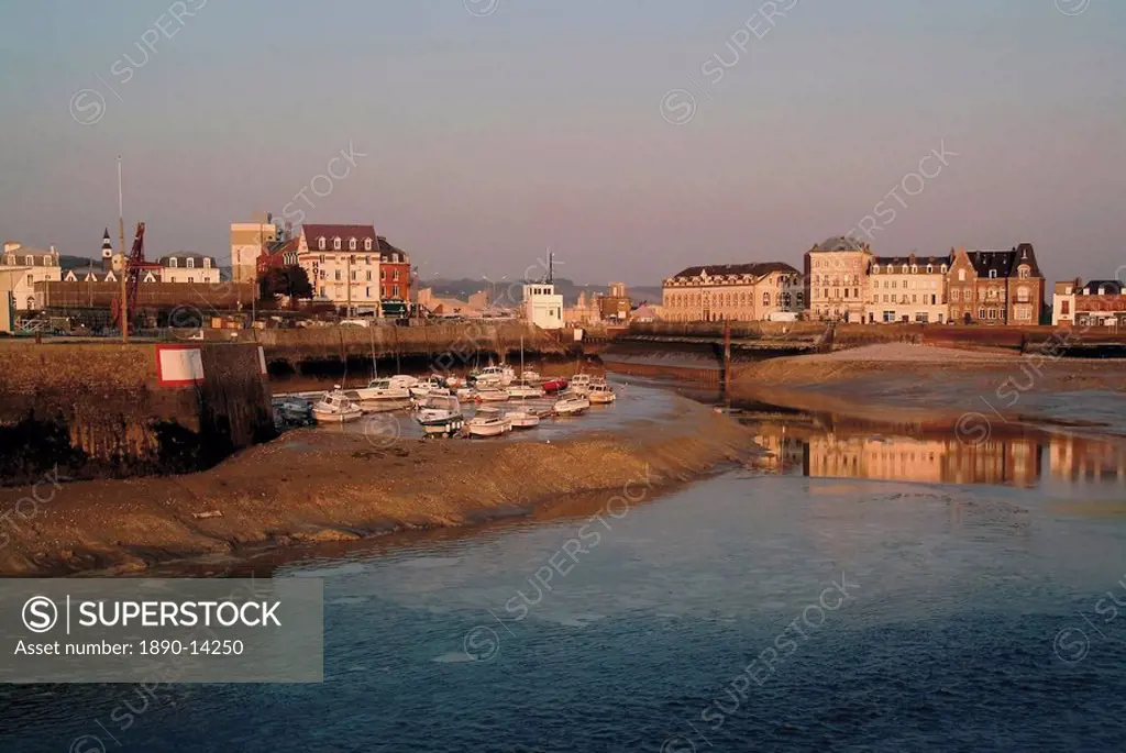 Fishing port of Le Treport at the mouth of the River Bresle, Seine Maritime, Normandy, France, Europe
