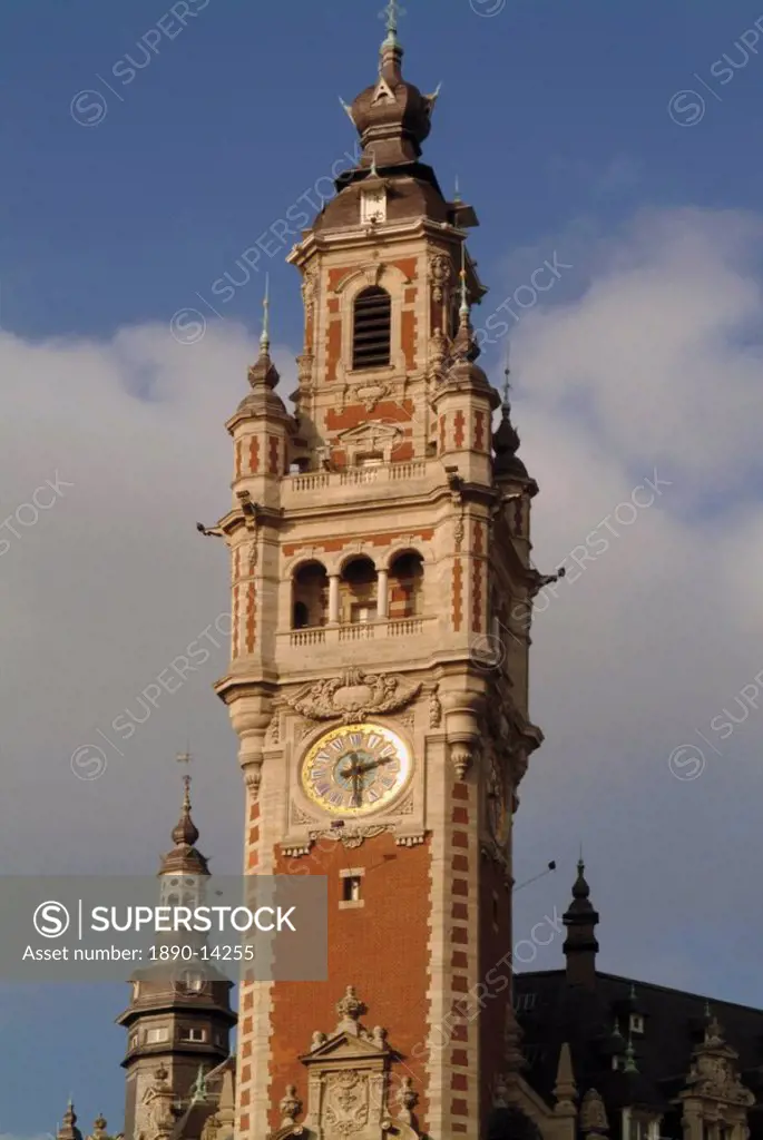 Tower of the Nouvelle Bourse new mint, Lille, Nord, France, Europe