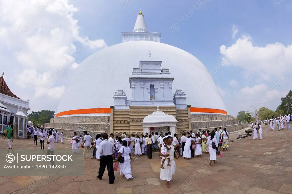 Ruwanweliseya, Maha Thupa or Great Stupa, Unesco World Heritage Site, Anuradhapura, Sri Lanka, Asia