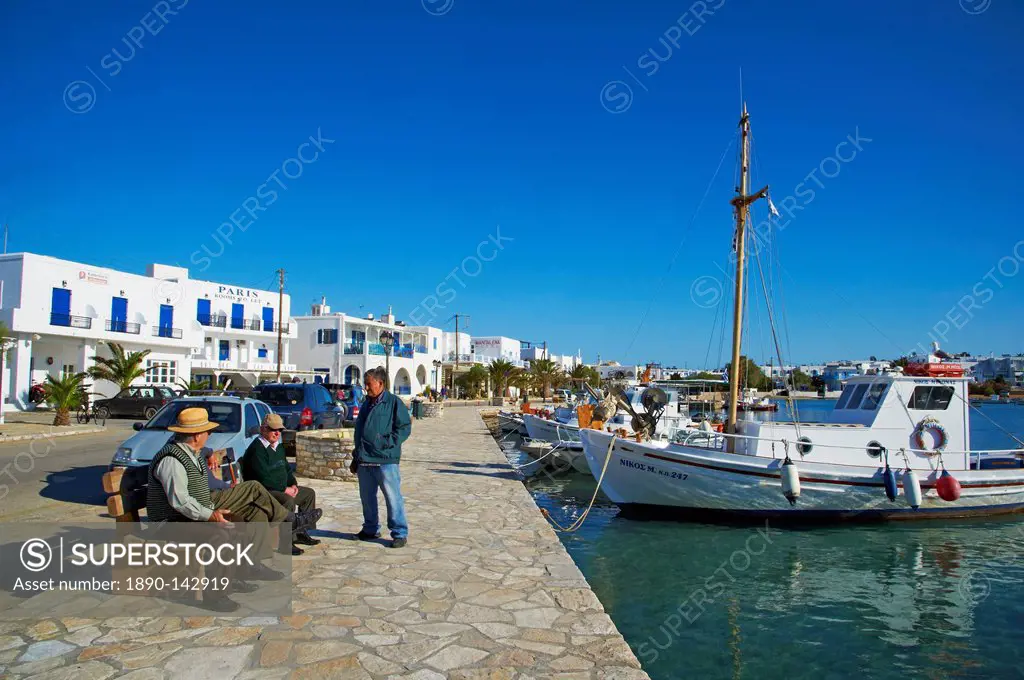Harbour, Kastro, Antiparos, Paros, Cyclades, Aegean, Greek Islands, Greece, Europe