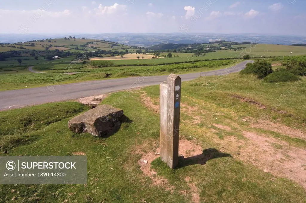 Gospel Pass, Offas Dyke long distance footpath, Black Mountains, Powys, Wales, United Kingdom, Europe