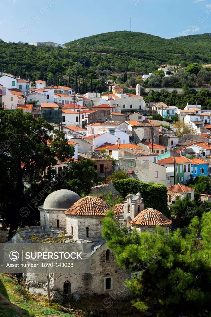 View over Vathy old town, Samos Town, Samos, Aegean Islands, Greece