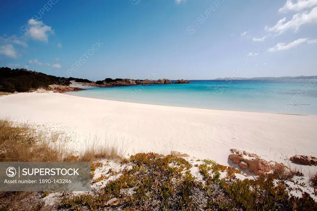 Spiaggia Rosa Pink Beach on the island of Budelli, Maddalena Islands, La Maddalena National Park, Sardinia, Italy, Mediterranean, Europe
