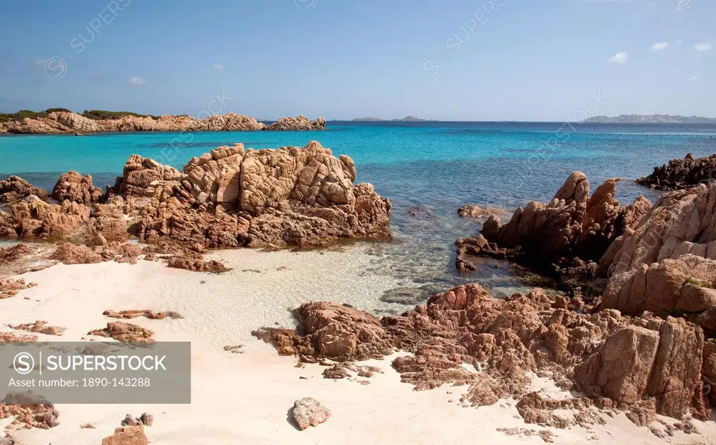 Spiaggia Rosa Pink Beach on the island of Budelli, Maddalena Islands, La Maddalena National Park, Sardinia, Italy, Mediterranean, Europe