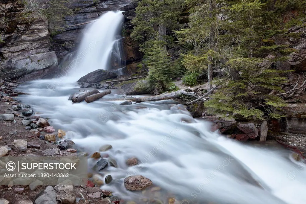 Baring Creek Falls, Glacier National Park, Montana, United States of America, North America