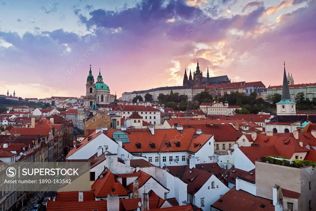 St. Vitus cathedral and St. Nicholas church, Prague, Czech Republic, Europe