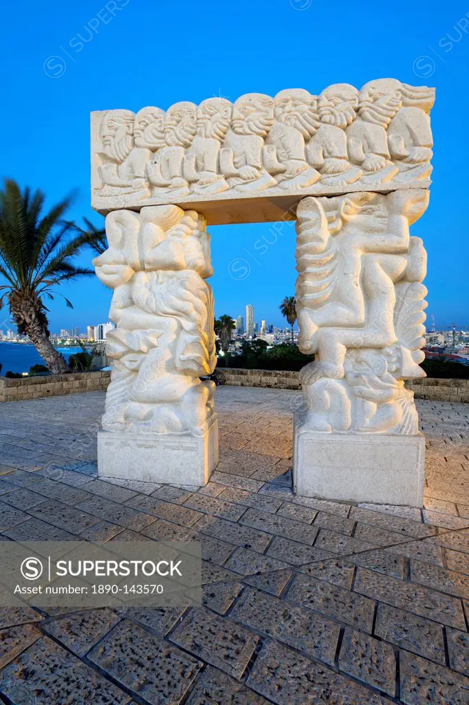 Sculpture depicting the fall of Jericho, Isaac´s sacrifice and Jacob´s dream, HaPisgah Gardens, Tel Aviv, Israel, Middle East