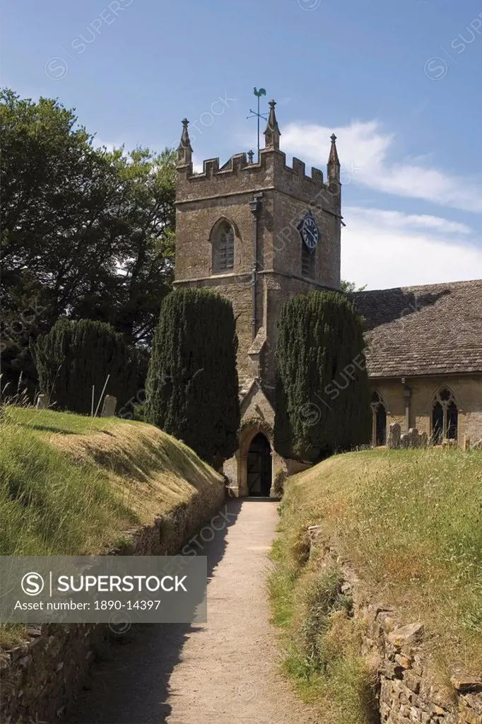Parish church, Upper Slaughter, The Cotswolds, Gloucestershire, England, United Kingdom, Europe