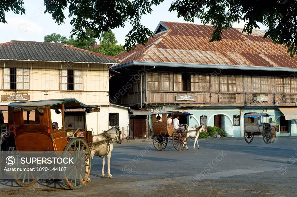 Crisologo Street, Vigan, UNESCO World Heritage Site, Ilocos Sur, Philippines, Southeast Asia, Asia