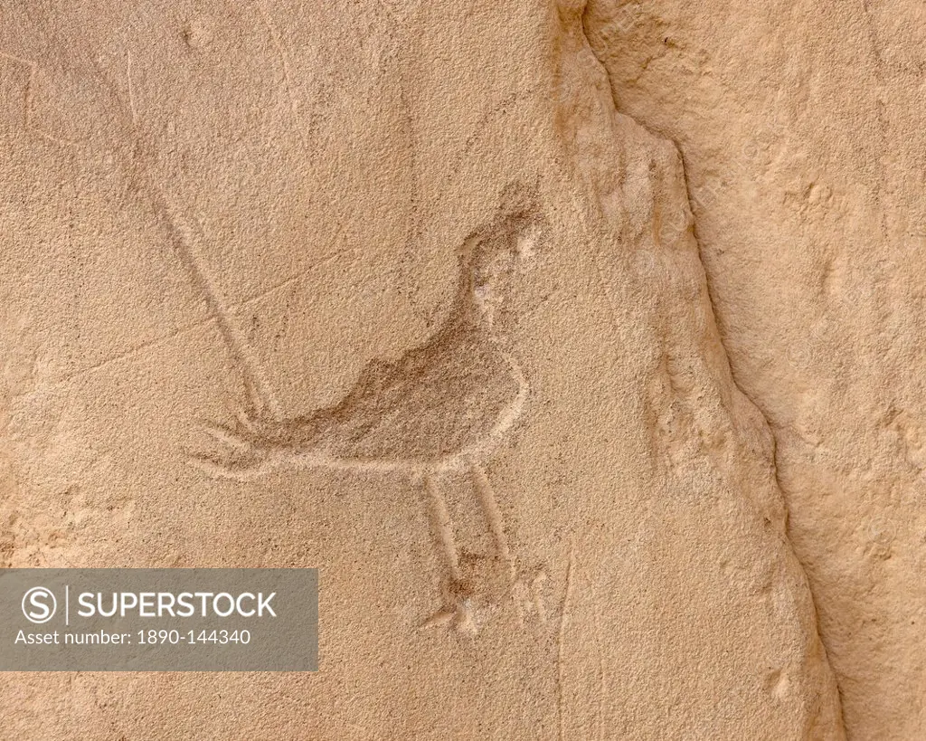Petroglyph near Chetro Ketl, Chaco Culture National Historical Park, UNESCO World Heritage Site, New Mexico, United States of America, North America