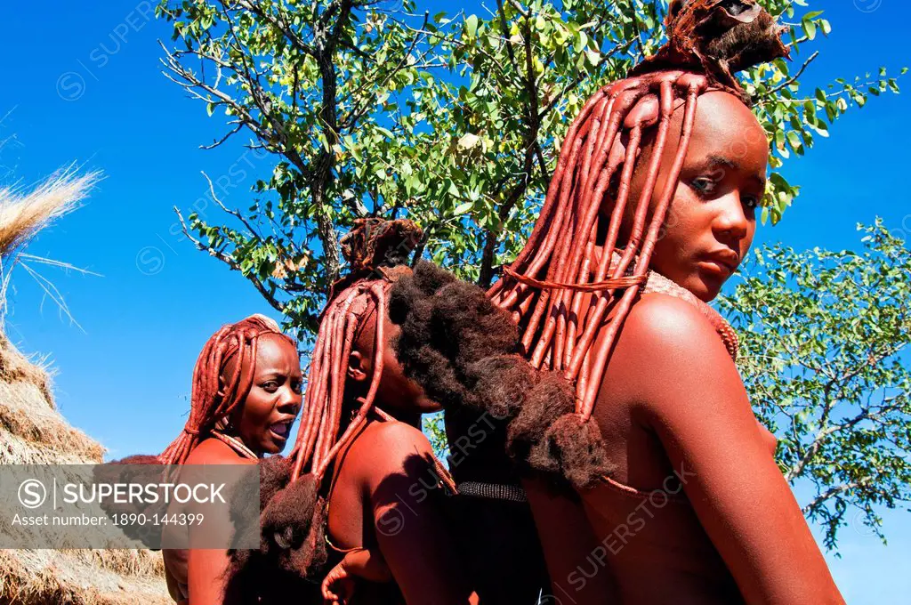 Hairstyle of Himba women, Kaokoveld, Namibia, Africa