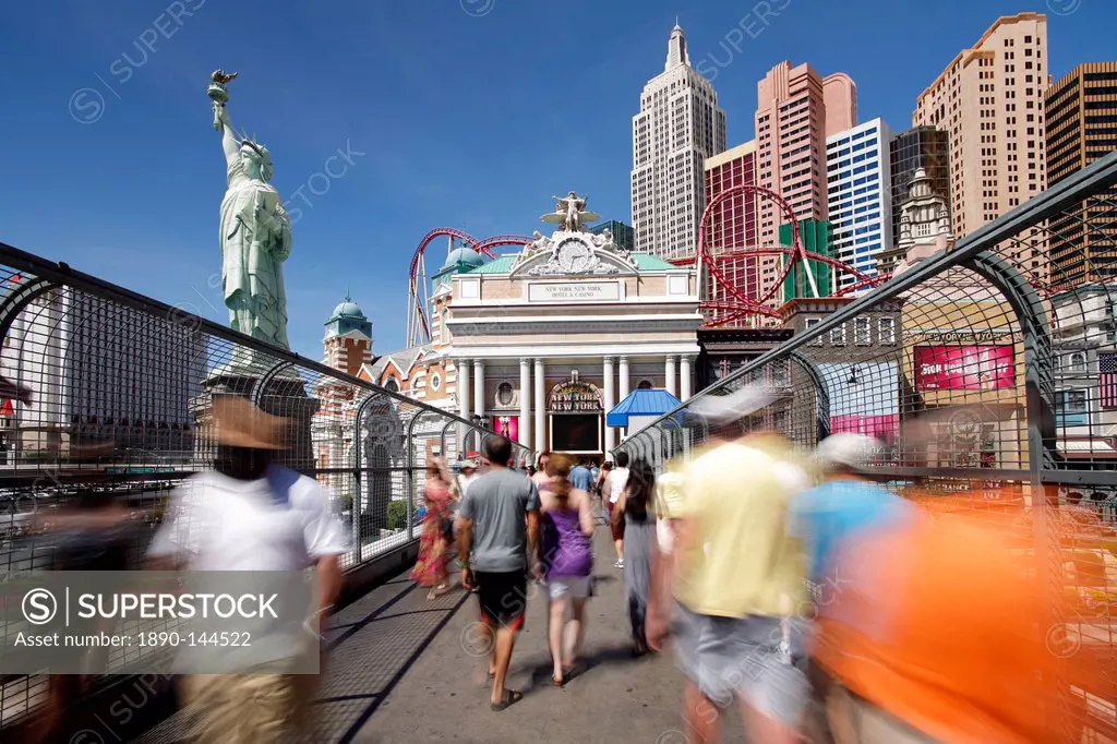 Hotels and casinos along The Strip, Las Vegas, Nevada, United States of America, North America