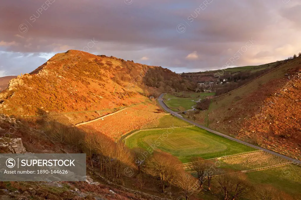 The Valley of Rocks and cricket ground, Lynton, Exmoor, Devon, England, United Kingdom, Europe