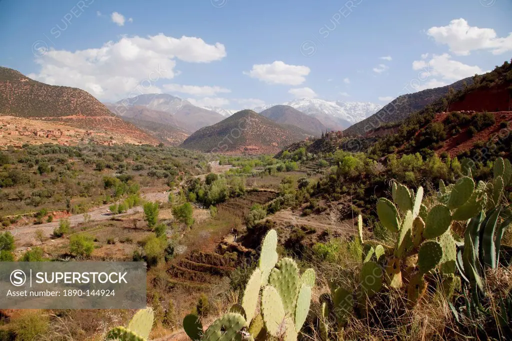 Snow capped High Atlas Mountain Range, Morocco, North Africa, Africa