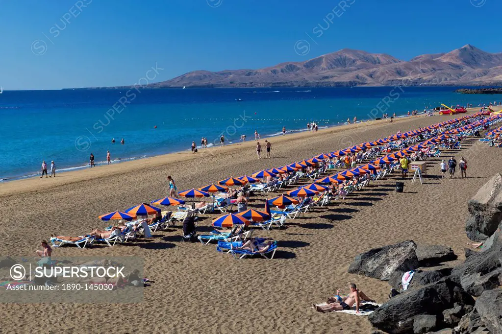 Playa Grande, Puerto del Carmen, Lanzarote, Canary Islands, Spain, Atlantic, Europe