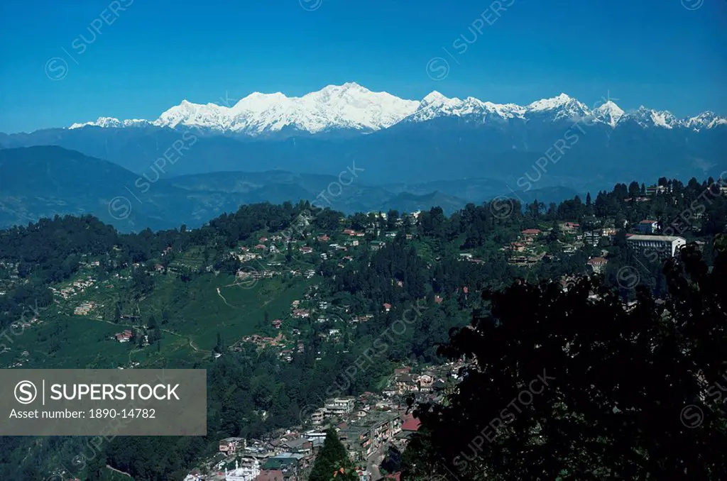 Kanchenjunga massif seen from Tiger Hill, Darjeeling, West Bengal state, India, Asia