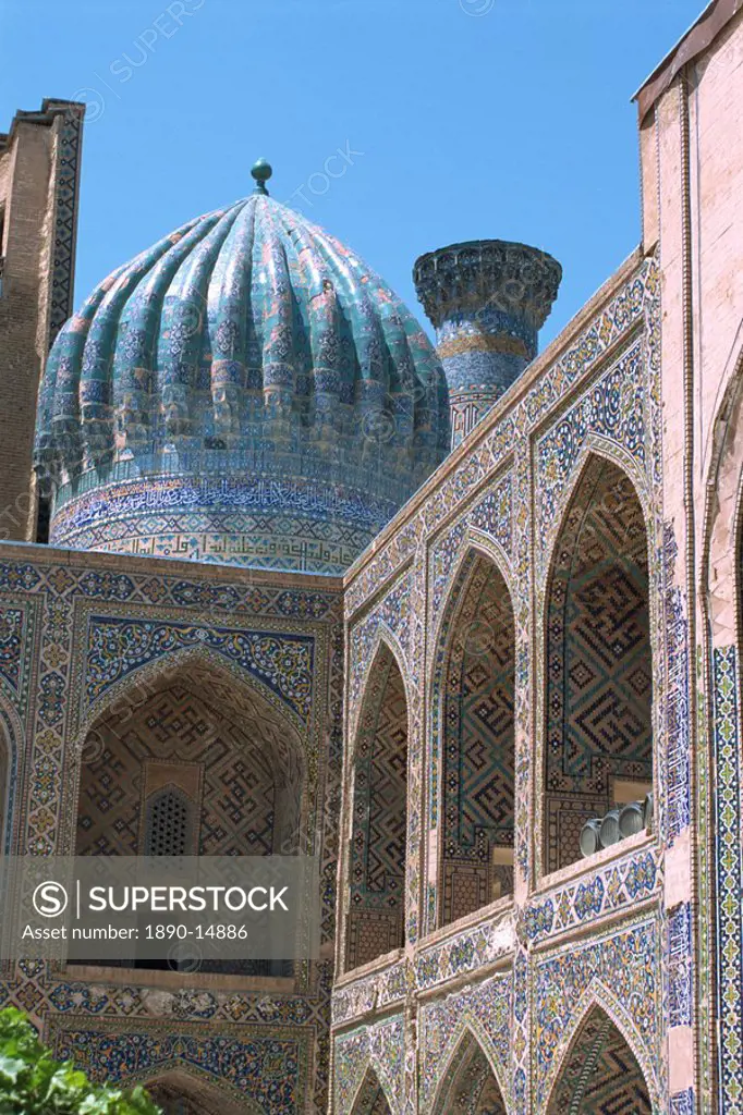 Ulughbek Medressa, Registan, Samarkand, Uzbekistan, Central Asia, Asia