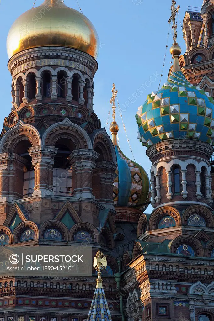 Detail of the Church on Spilled Blood, UNESCO World Heritage Site, St. Petersburg, Russia, Europe