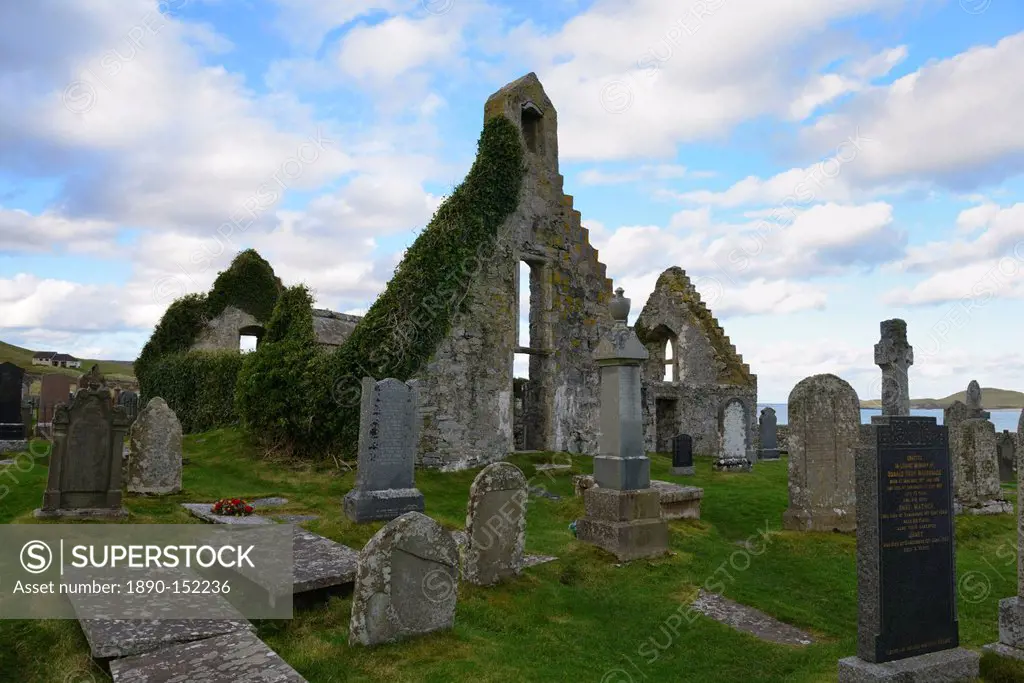 Ruins of 17th century Balnakeil Church, Durness, Highlands, Scotland, United Kingdom, Europe