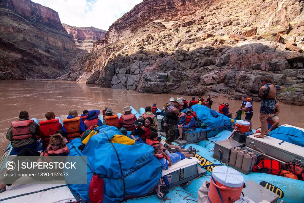 Rafting down the Colorado River, Grand Canyon, Arizona, United States of America, North America