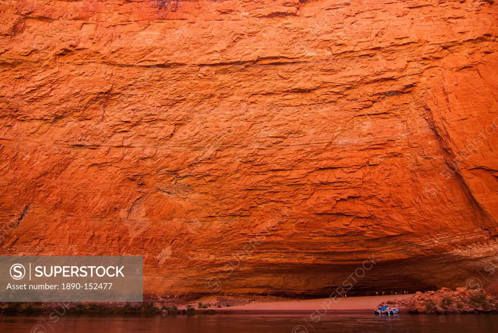 The Redwall Cavern, a giant cave in the walls of the Grand Canyon, seen while rafting down the Colorado River, Grand Canyon, Arizona, United States of...