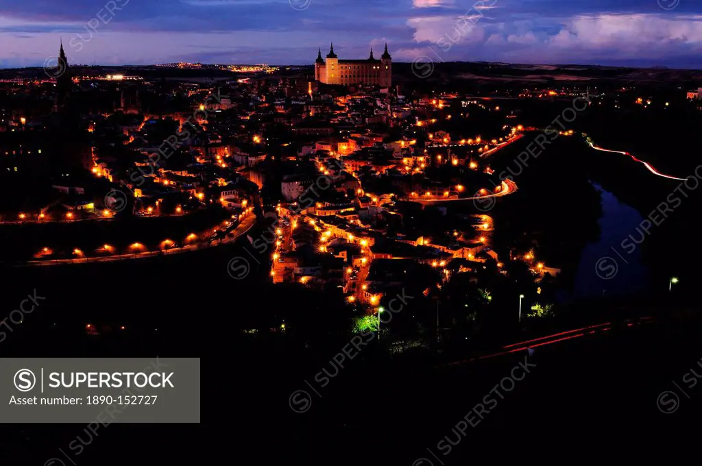 Toledo at night, Toledo, Spain, Europe