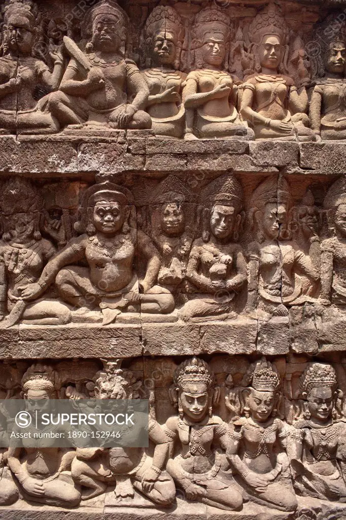 Stone carvings, Angkor Wat, UNESCO World Heritage Site, Siem Reap, Cambodia, Indochina, Southeast Asia, Asia