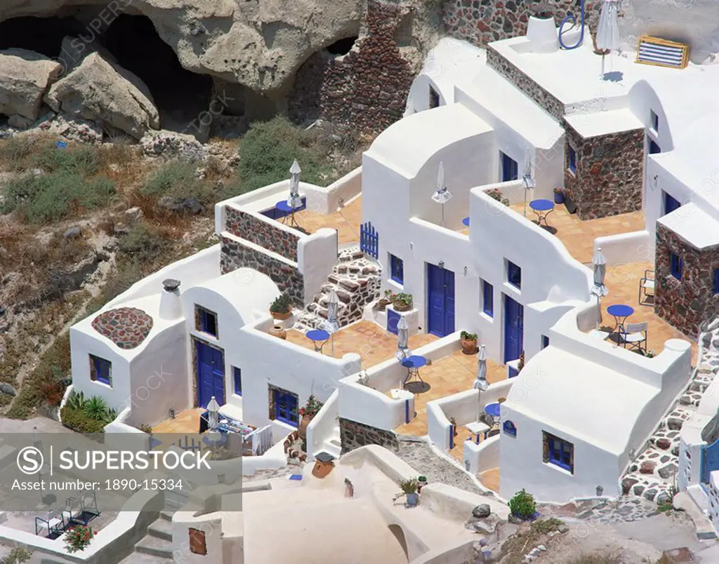 Apartment complex, Santorini Thira, Cyclades Islands, Greek Islands, Greece, Europe