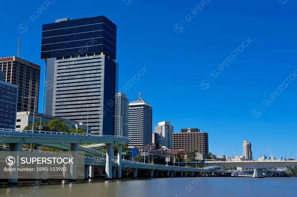 Downtown Brisbane with the Brisbane River, Queensland, Australia, Pacific