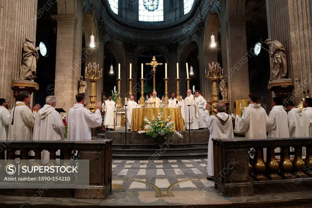 Eucharist at Saint Sulpice church, Paris, France, Europe