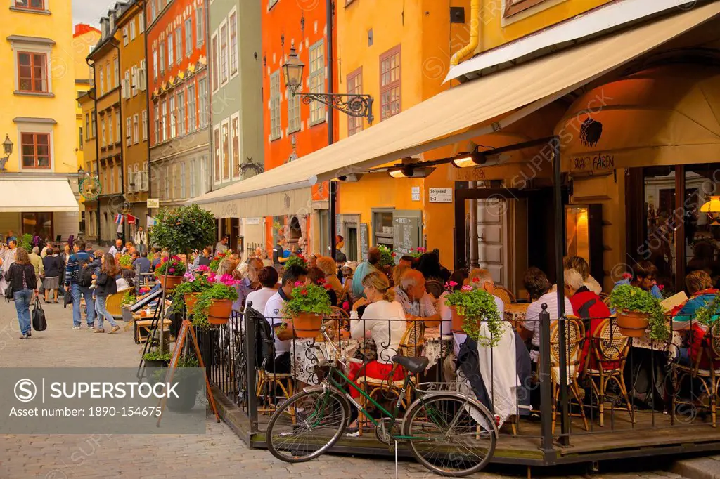 Stortorget Square cafes, Gamla Stan, Stockholm, Sweden, Scandinavia, Europe