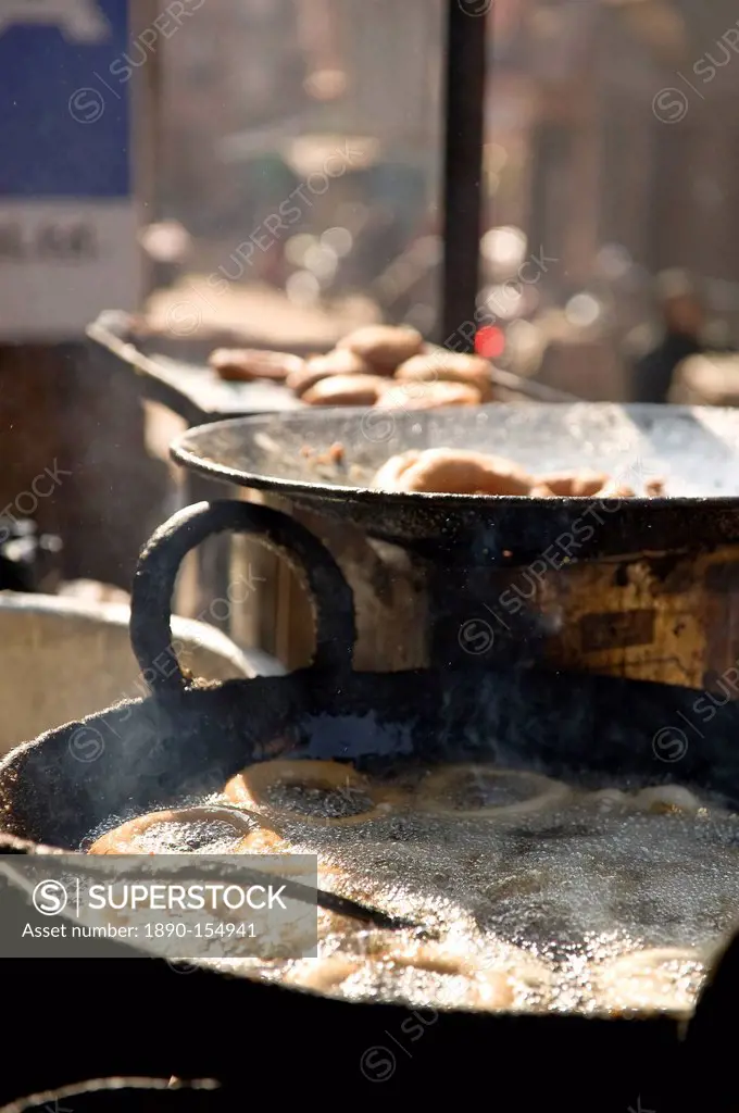 Fried food stall, Bhaktapur, Nepal, Asia