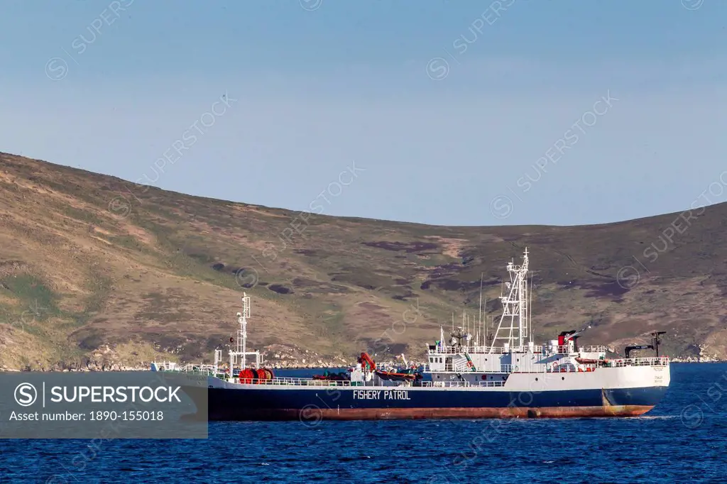 Fishery Patrol ship in the port of Stanley, East Falkland Island, South Atlantic Ocean, South America