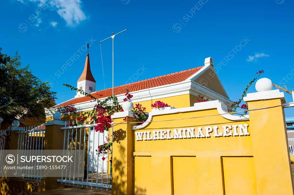 Dutch architecture in Kralendijk capital of Bonaire, ABC Islands, Netherlands Antilles, Caribbean, Central America