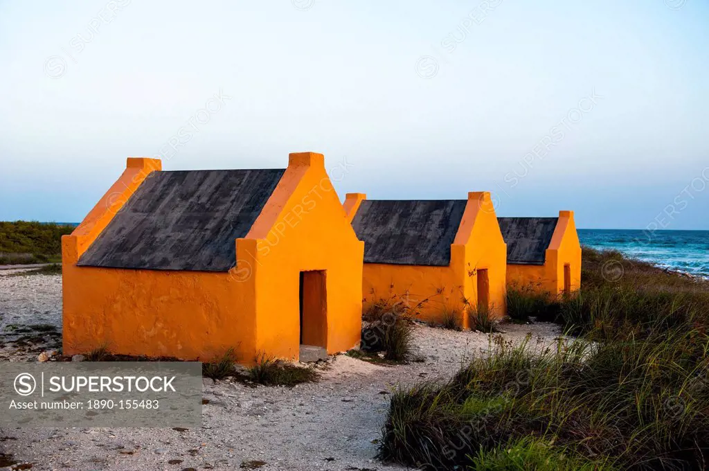 Slave huts in Bonaire, ABC Islands, Netherlands Antilles, Caribbean, Central America