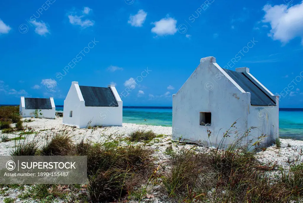 Slave huts in Bonaire, ABC Islands, Netherlands Antilles, Caribbean, Central America