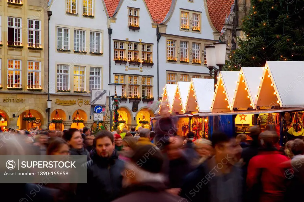 Christmas Market on Prinzipalmarkt, Munster, North Rhine_Westphalia, Germany, Europe