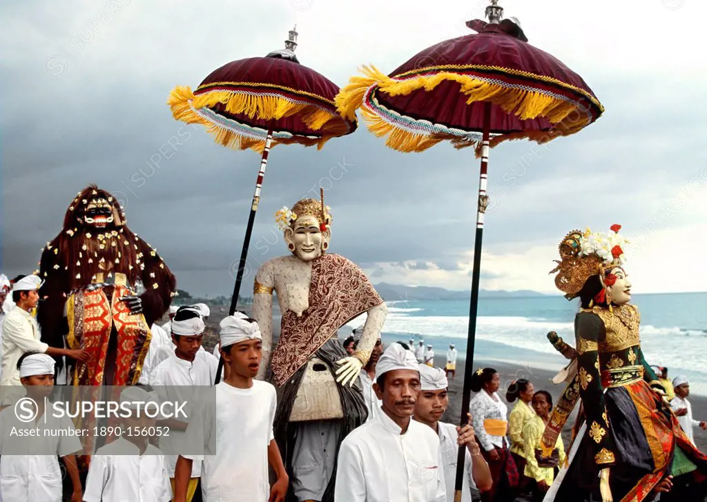 Melasti ceremony, Bali, Indonesia, Southeast Asia, Asia