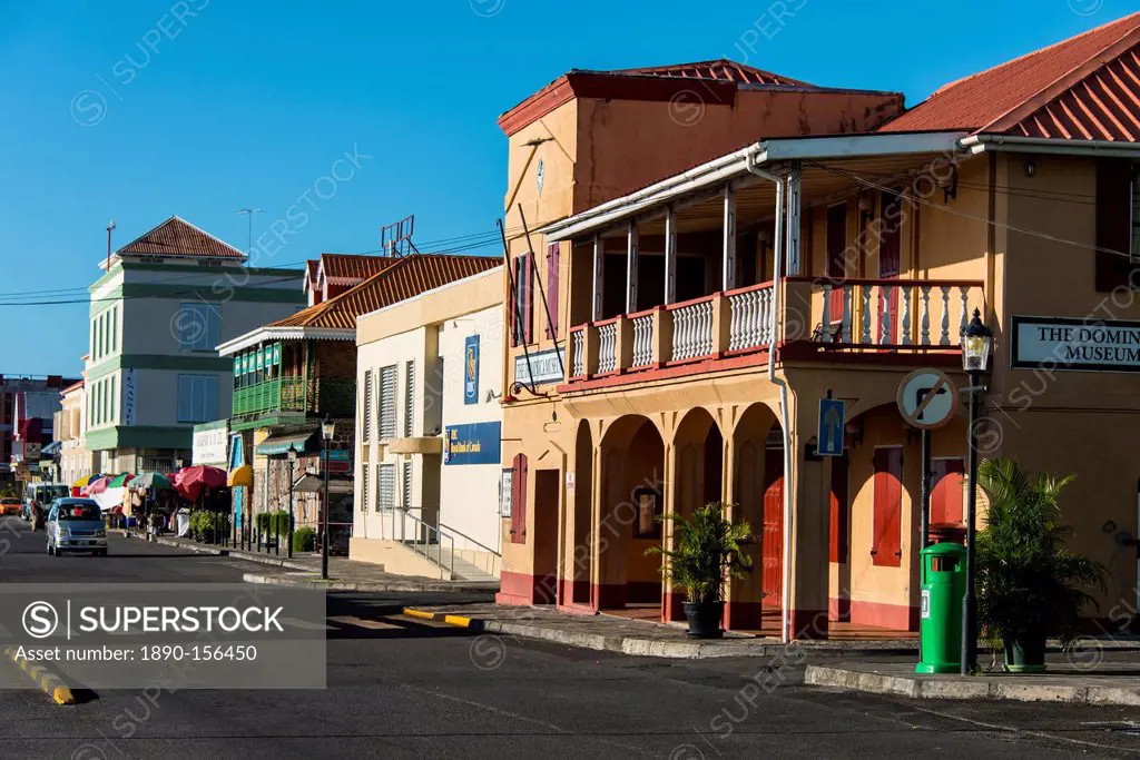 Downtown Roseau capital of Dominica, West Indies, Caribbean, Central America
