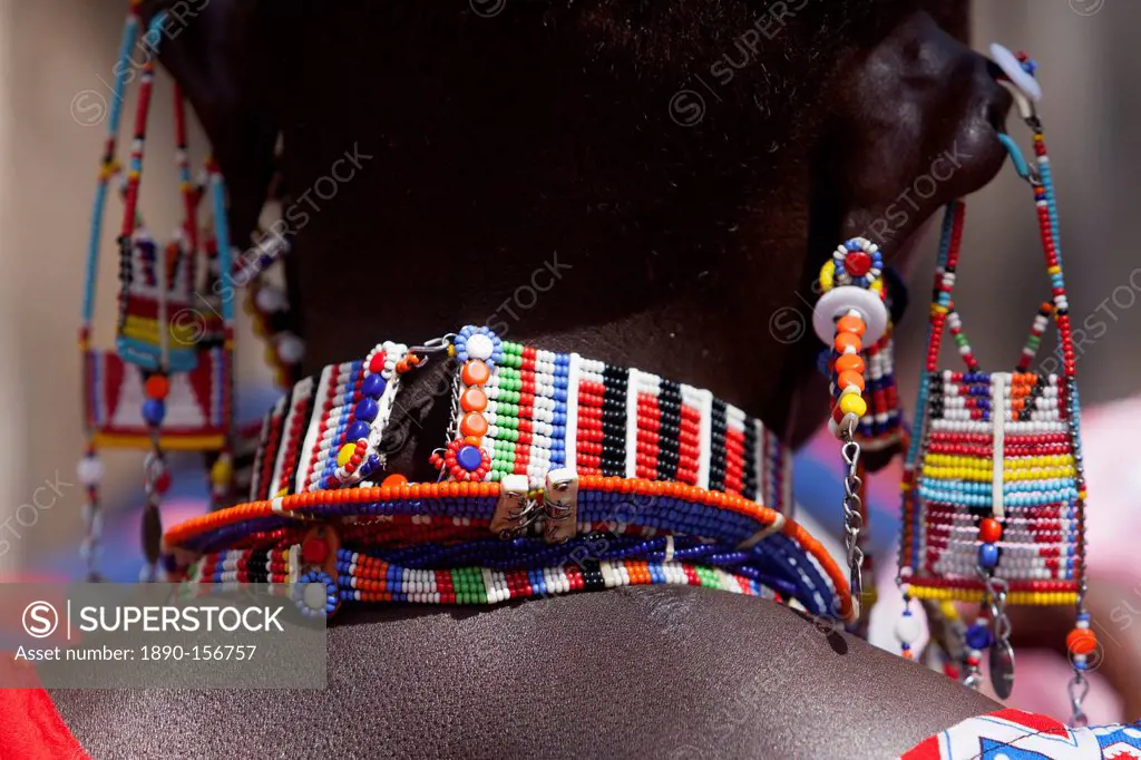 Maasai beadwork at the Predator Compensation Fund Pay Day, Mbirikani Group Ranch, Amboseli-Tsavo eco-system, Kenya, East Africa, Africa
