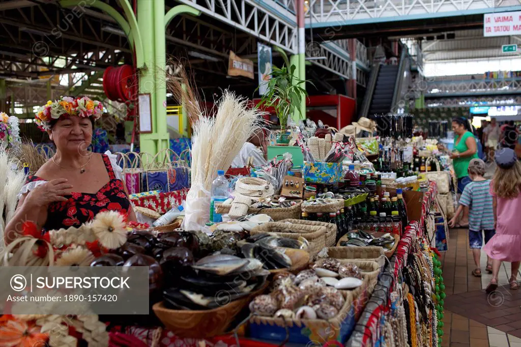 The central Market of Papeete in Tahiti, Society Islands, French Polynesia, Pacific Islands, Pacific